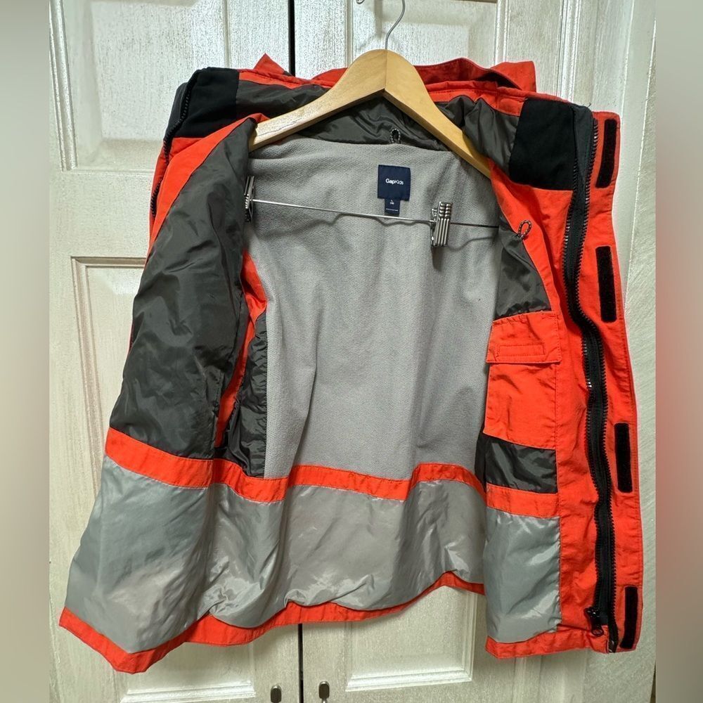 Gap Kids Boys L(10) Carrot Red Nylon Windbreaker Hooded Outdoor Jacket - Picture 8 of 16